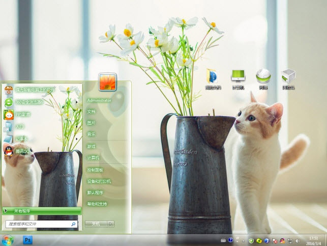 喵星人赏花电脑主题 win7版 1.0