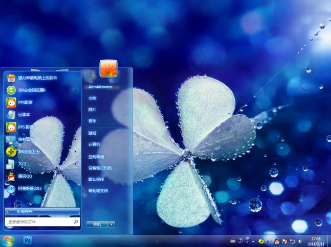 花与水珠电脑主题 win7版 1.0