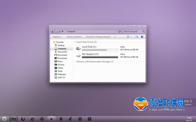 win7主题soft7 2.0(漂亮的紫色主题) 免费版 1.0